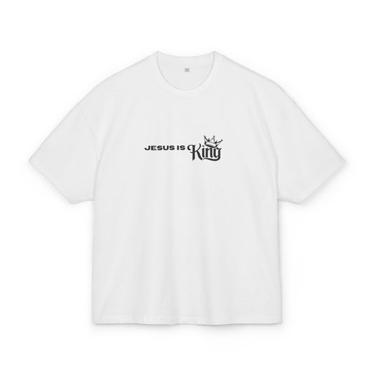 Unisex Cotton Boxy Tee - Jesus is King Design