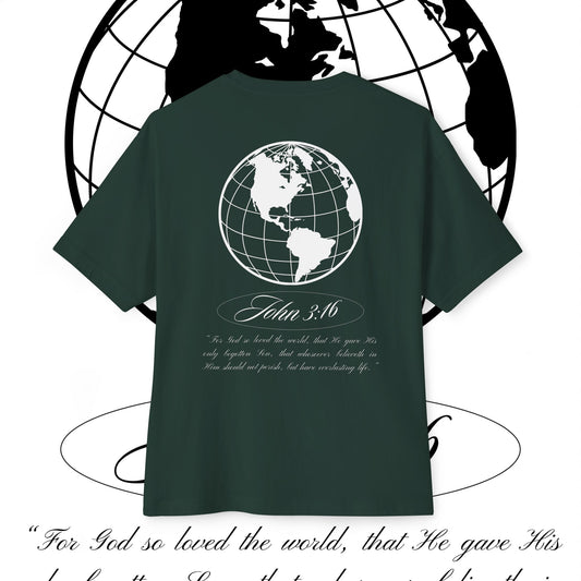 Oversized Boxy Tee - JOHN 3:16 T- Shirt