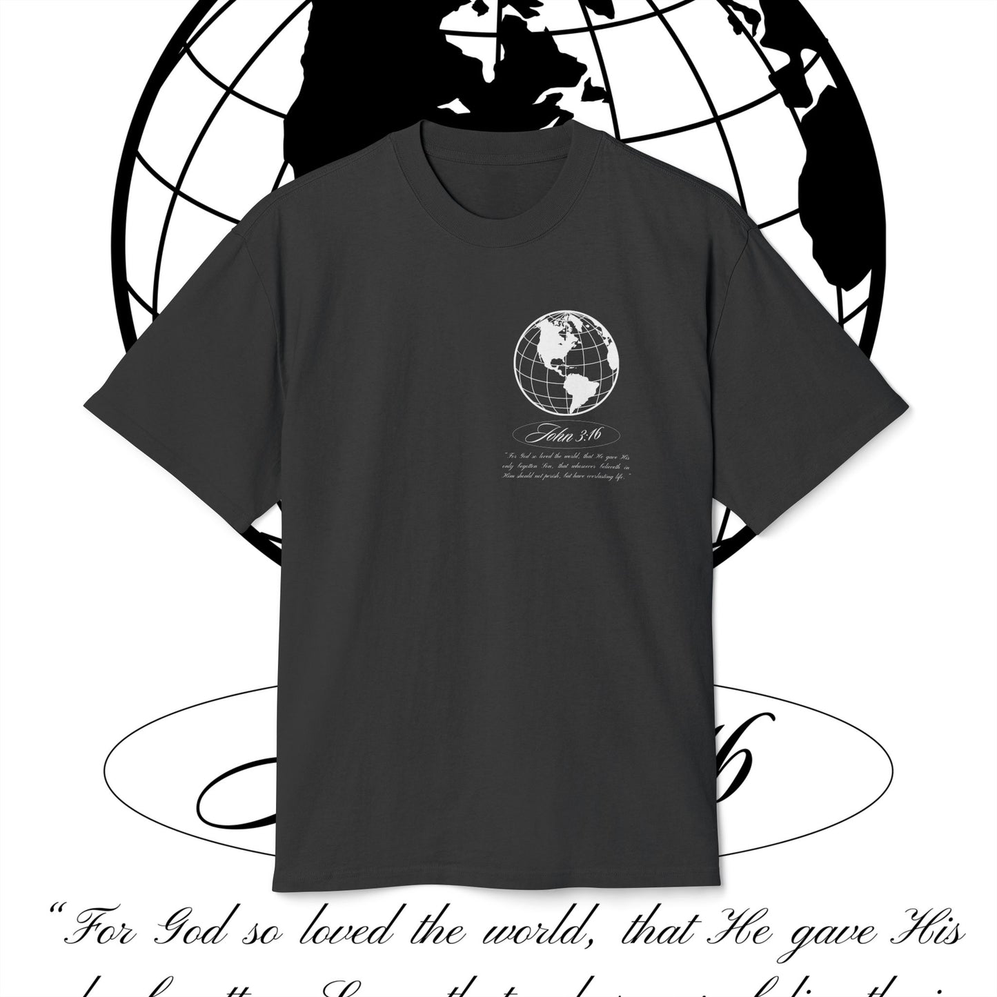 Heavy Faded Graphic Tee - JOHN 3:16