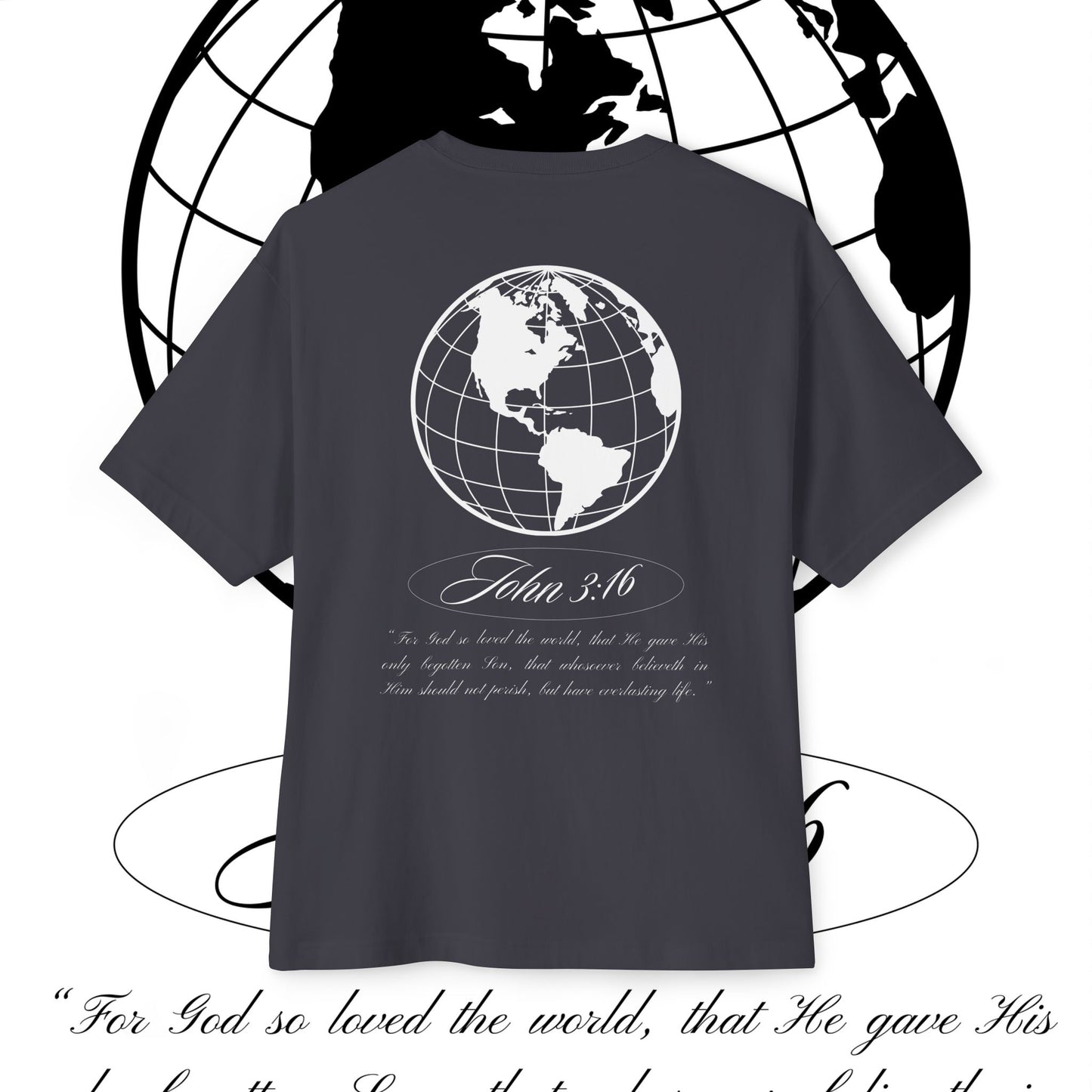Oversized Boxy Tee - JOHN 3:16 T- Shirt