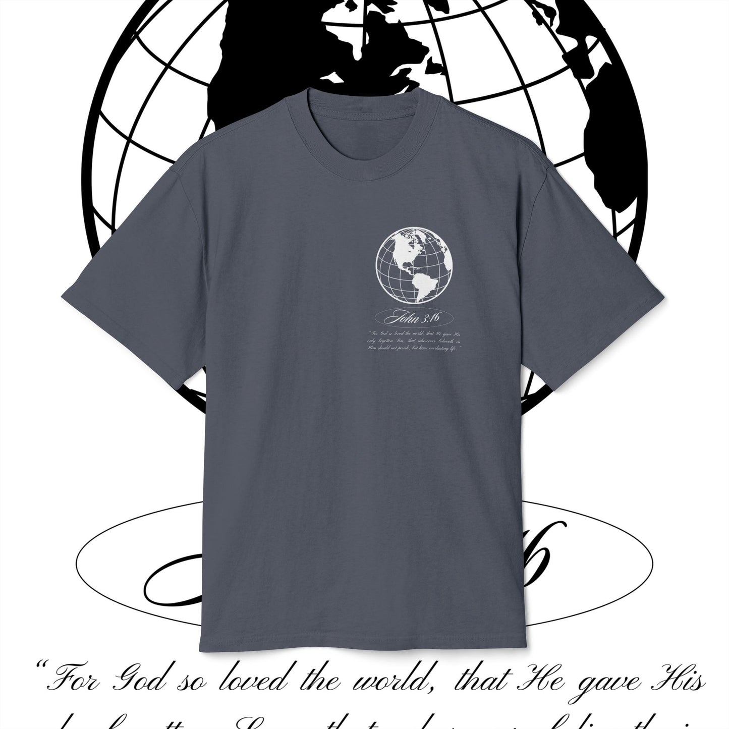 Heavy Faded Graphic Tee - JOHN 3:16