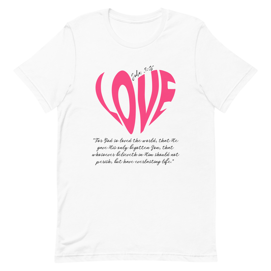 LOVE| JOHN 3:16 T-Shirt (pink & black)